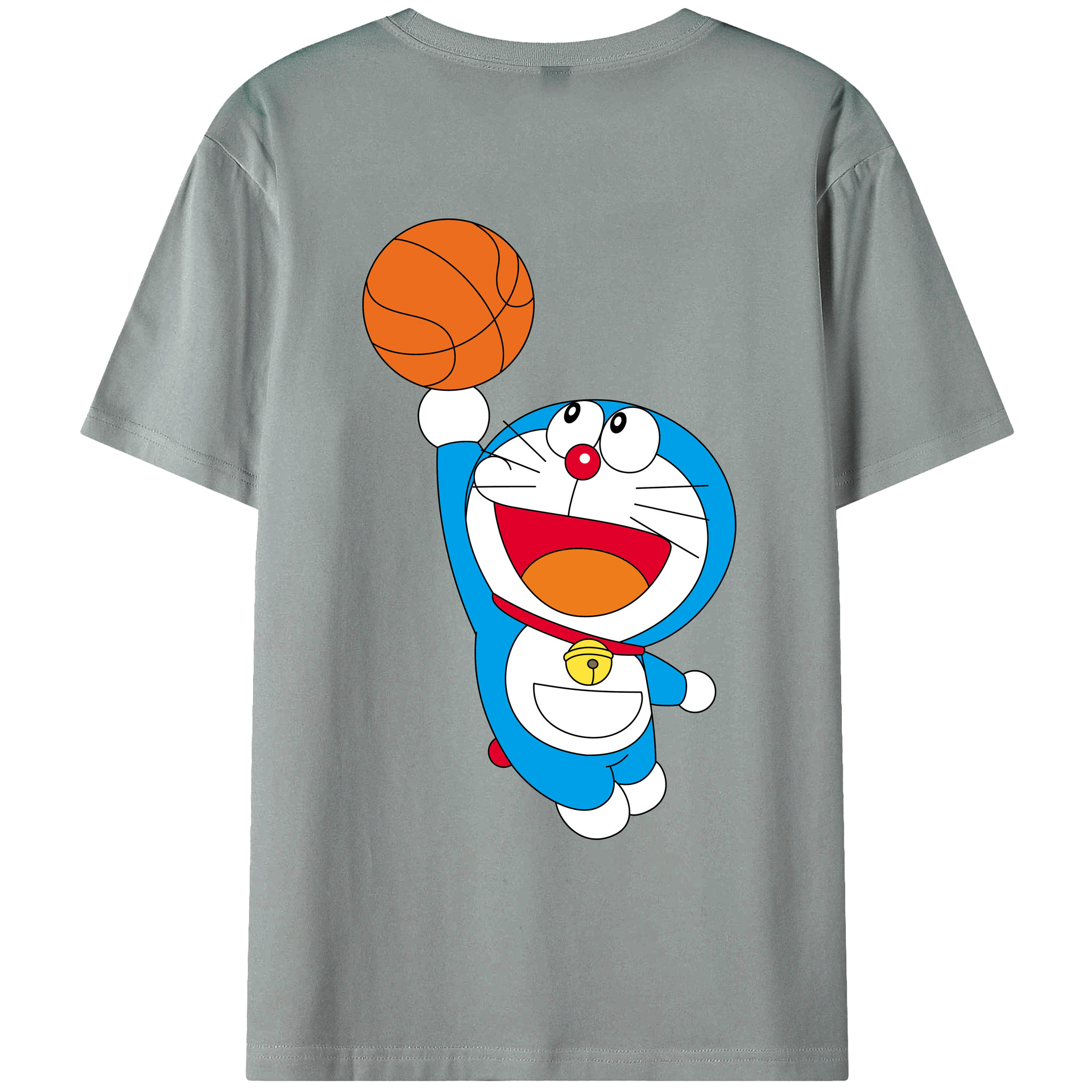 （画像用） ドラえもん Doraemon 綿100％ メンズ半袖Tシャツ（バックプリント） 通気性